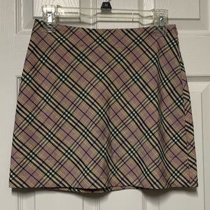 NWOT pink plaid mini skirt